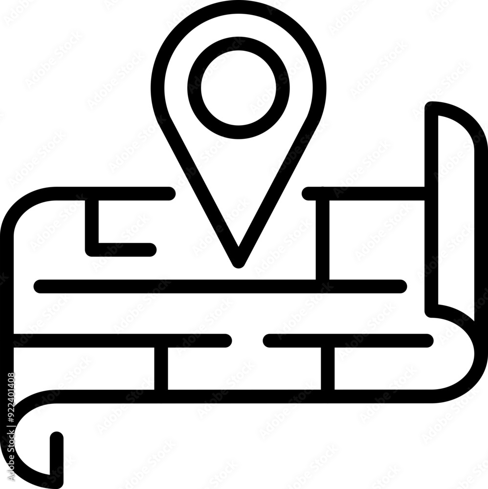 Poster pointer icon. map sign. linear icon.