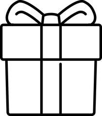 Gift box icon. Party symbol. Linear style.