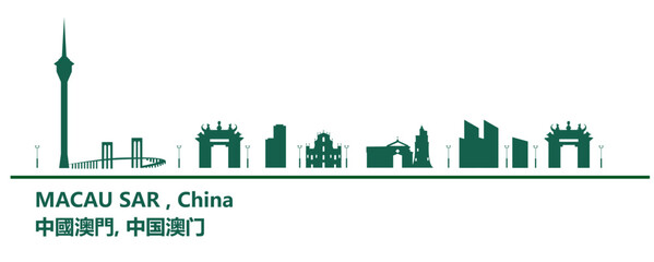 Obraz premium Macau Outline