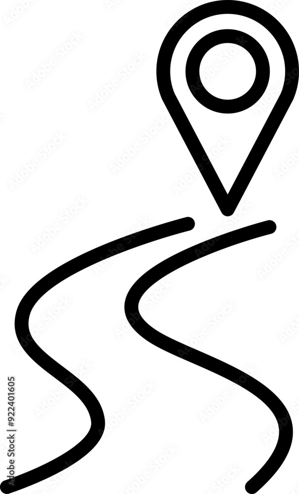 Poster pointer icon. road icon. linear style.