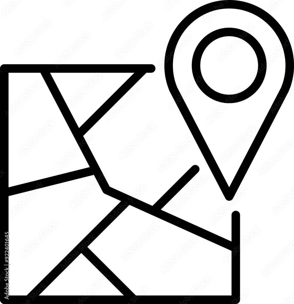 Poster pointer icon. map sign. linear icon.