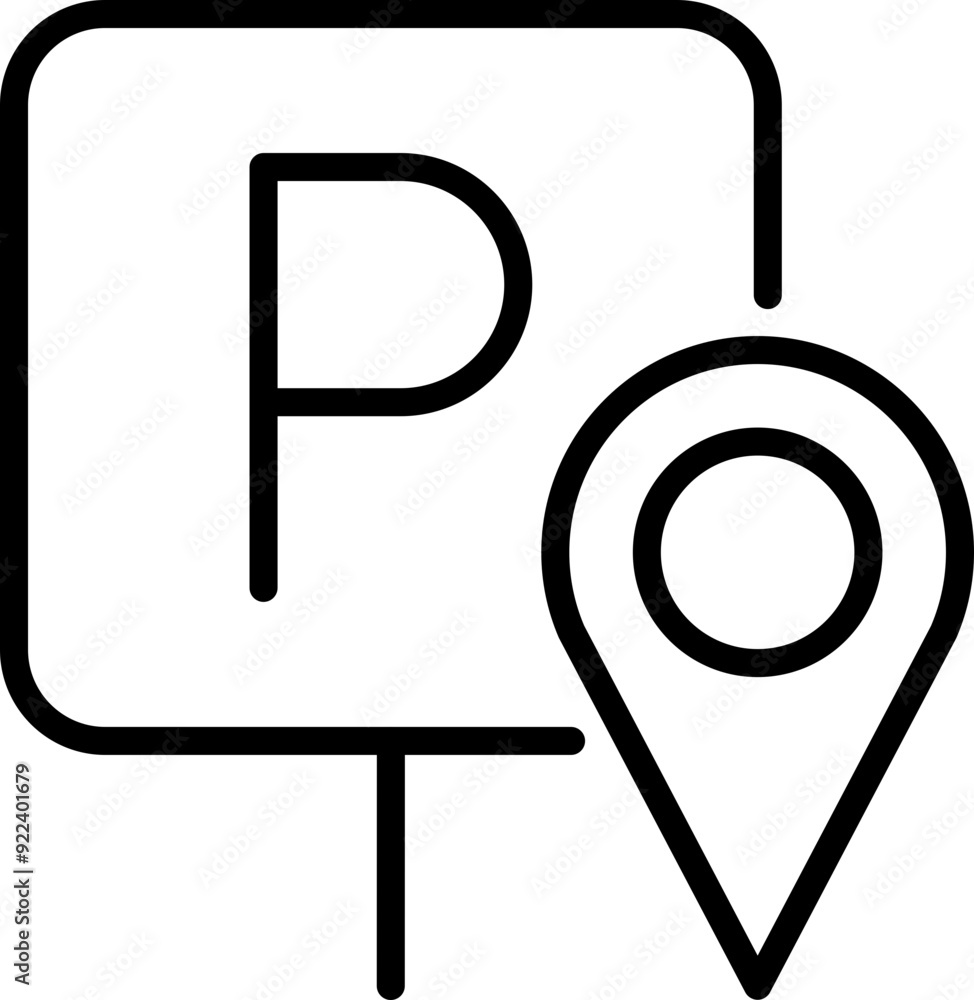 Poster pointer icon. parking place sign. linear icon.