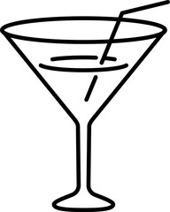 Cocktail icon. Celebrate symbol. Linear style.