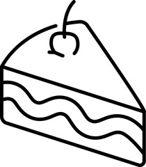 Cake icon. Celebrate symbol. Linear style.