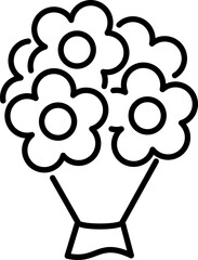 Bouquet icon. Celebrate symbol. Linear style.