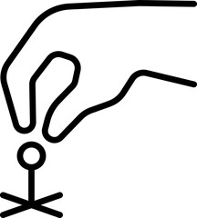Pin icon. Hand sign. Linear icon.
