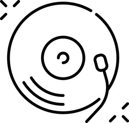 Music player icon. Party symbol. Linear style.