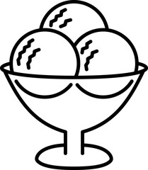 Ice cream icon. Celebrate symbol. Linear style.
