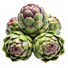Obraz premium Fresh raw artichoke isolated on white background. Ai generated
