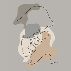 Print love passion man woman kiss