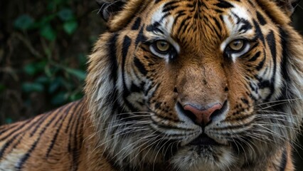 Fototapeta premium Majestic Tiger Portrait with Intense Gaze