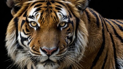 Majestic Tiger Portrait with Intense Gaze