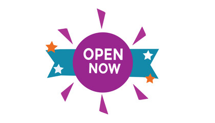 Fototapeta premium Open now button web banner templates. Vector Illustration 