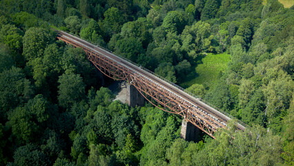 Historic railway viaduct in the Kłodzko district