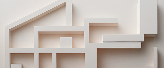 illustrazione con elementi geometrici a tema astratto surreale