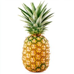 Fototapeta premium Close up of Fresh Pineapple fruit and clipping path pineapple on an isolated white background