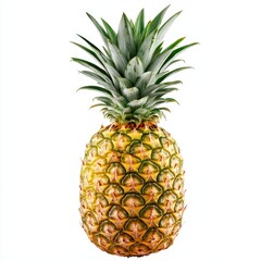 Fototapeta premium Close up of Fresh Pineapple fruit and clipping path pineapple on an isolated white background