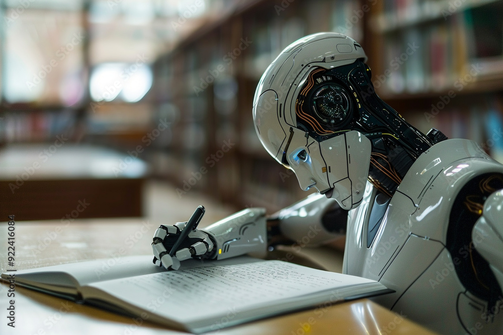 Poster robot learning in library