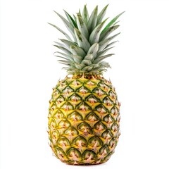 Fototapeta premium Close up of Fresh Pineapple fruit and clipping path pineapple on an isolated white background
