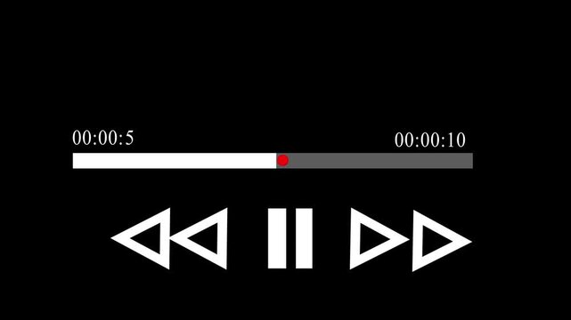 loading with time and white color audio music or mp3 on the black background