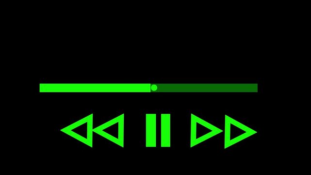 Music play bar animation with audio spectrum and time. Music player scroll bar button , Music timeline player loading.
