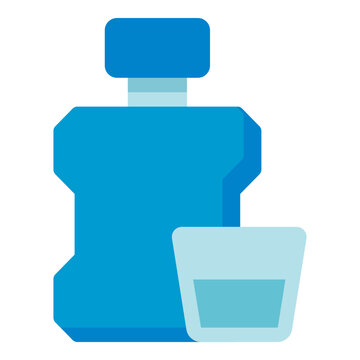 recommend clip art: mouthwash and glass drink flat icon