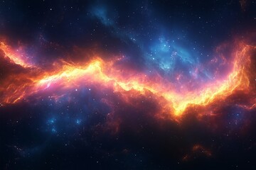 Fototapeta premium Colorful cosmic nebula swirling in the depths of space during a star formation event