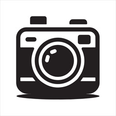 camera Vector silhoutte illustration on a white background.  