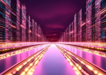 Futuristic Digital Landscape Layered Data Streams Creating a HighTech Background for Innovative Visuals and Design Concepts