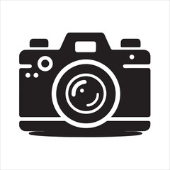 camera Vector silhoutte illustration on a white background.  
