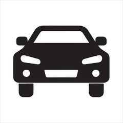 Car icon Vector silhoutte illustration on a white background.