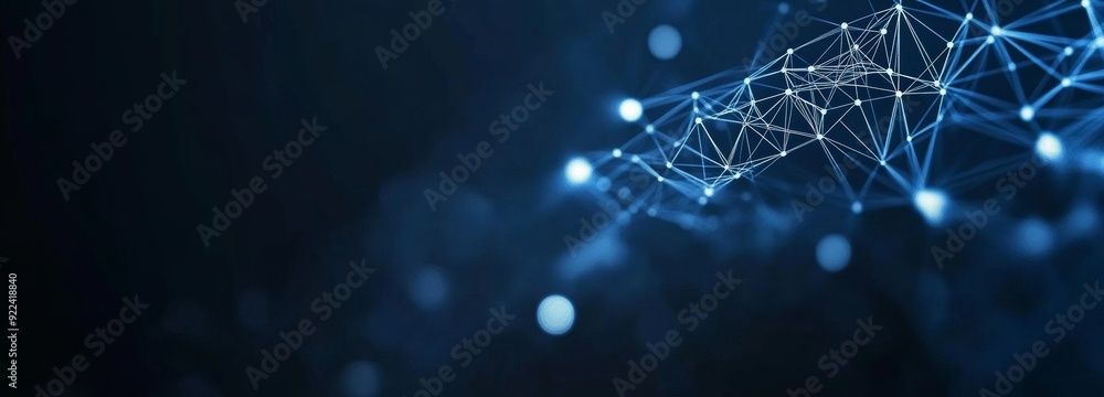 Poster points and lines on an abstract background. plexus. big data. network or connection. abstract techno