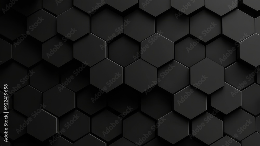 Poster dark, minimal design with simple futuristic forms. 3d render of black, tech background.