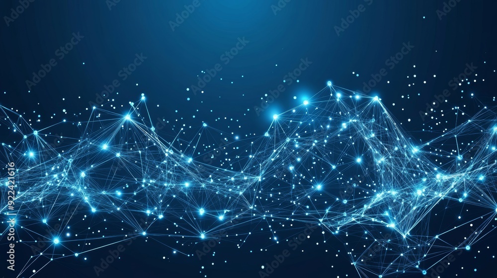 Poster 4k rendering. network connection. big data visualization. abstract technology background.