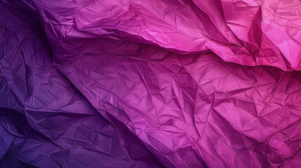   A pink and purple wallpaper with crumpled paper on the left side is captured in a close-up photo