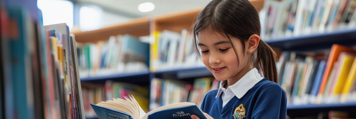 International School Library Day. the school library. children in the library