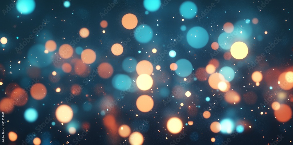 Poster background of futuristic digital innovation with line and dot particles. abstract dark blue technica