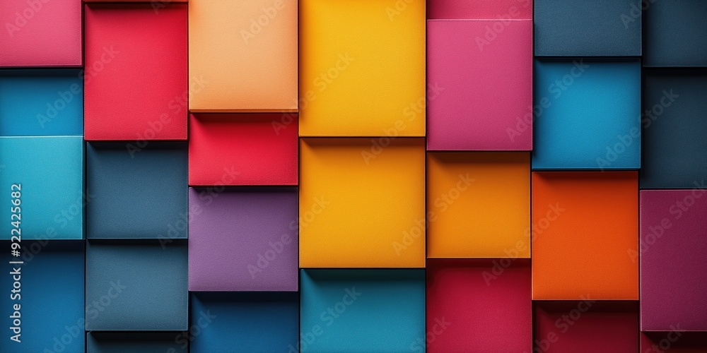 Aufkleber colorful modern geometric pattern abstract rectangular shapes vibrant background