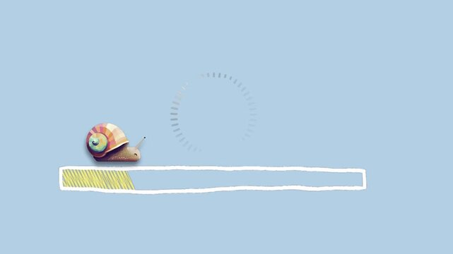 animated snail loading bar motion graphic
