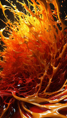abstract fire background,A close-up shot capturing the fiery orange-red and golden liquid flames creating a surreal and vibrant world, symbolizing passion and vitality