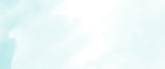 Blue winter watercolor vector art background. Light blue watercolour paper texture background with brush strokes. Christmas hand drawn illustration.