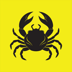 A crab silhouette vector art illustration 