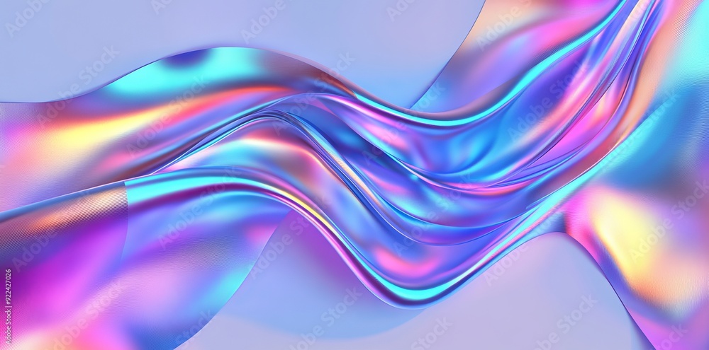 Poster an abstract rounded line on a light background, rendered in 3d