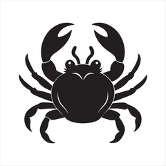 A crab silhouette vector art illustration 
