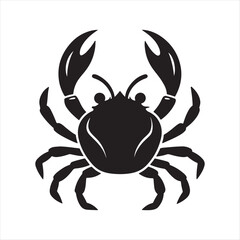 A crab silhouette vector art illustration 