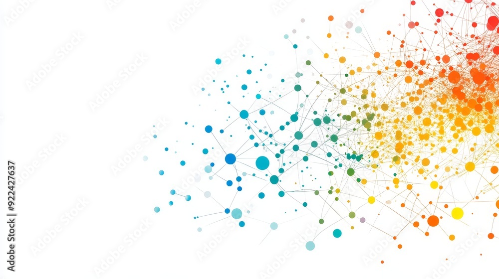 Poster digital technology and communication concept in the form of an abstract plexus background with conne