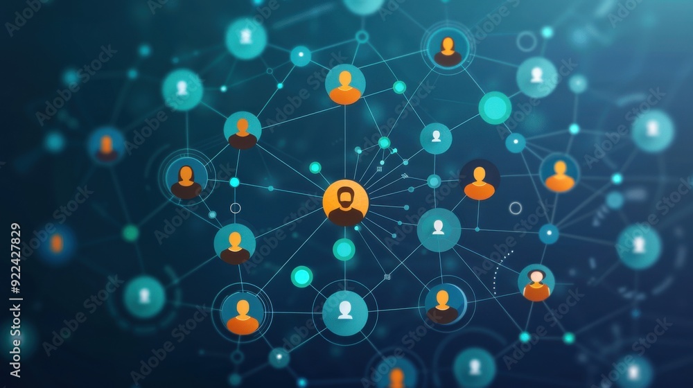 Poster distributed web with secure node connections, resilient and interconnected.