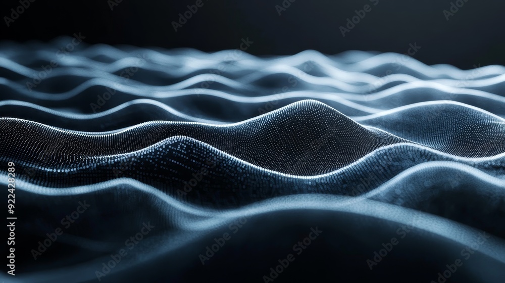 Poster scientific information presented as an abstract futuristic particle network. 3d render of medical in