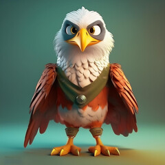 Obraz premium Angry Hawk mascot 3d Rendering. ai generated