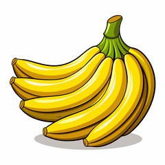 Bunch Of Fresh Banana Isolated art vector illustration